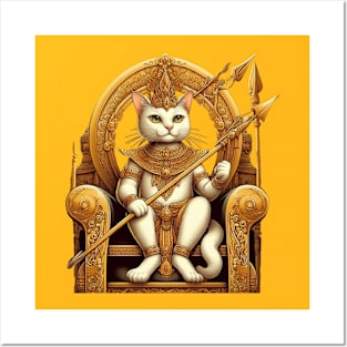 Egyptian cat king Posters and Art